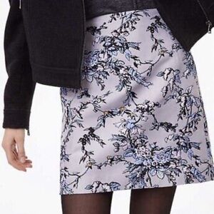 Loft By Ann Taylor NWT Floral Jacquard Women’s Shift Skirt Size 8 Gray Lilac‎